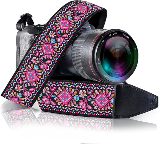 Art Tribute Camera Strap, Vintage Embroidered Neck Shoulder & Crossbody Camera by ArtTribute
