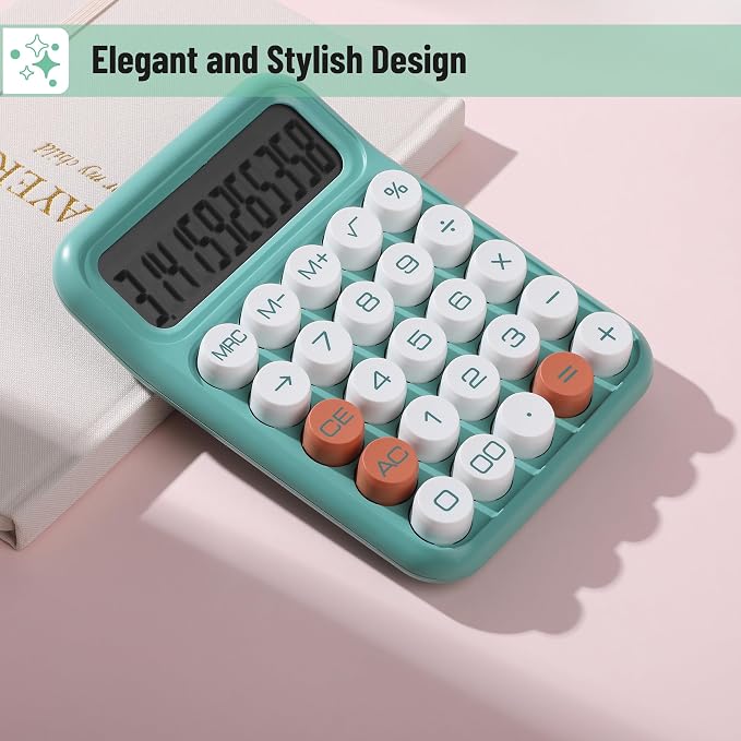 Mr. Pen- Mechanical Switch Calculator, 12 Digit Large LCD Display, Earthy Green - Image 4