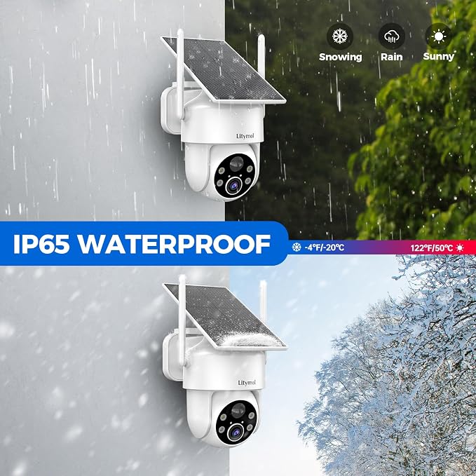 LITYMOL 2K 360° View Security Cameras Wireless Outdoor, Solar Cameras - Image 9