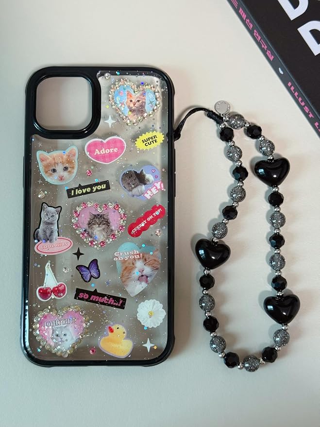 Drawwind Phone Charm Beaded Wristlet Strap Universal Cell Phone Lanyard Cute - Image 5