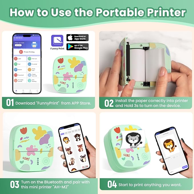Mini Sticker Printer AHM2, Mini Thermal Printer - Image 3