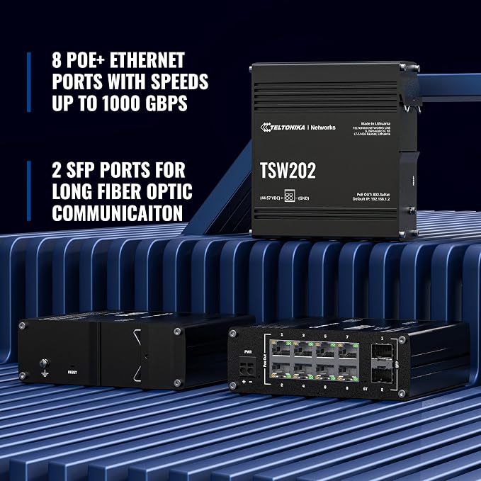 Teltonika TSW202 Industrial Managed PoE+ Ethernet Switch - Image 2