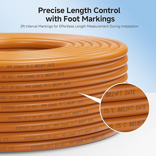 Cable Matters 10Gbps in-Wall Rated 23AWG Bare Copper Cat 6 Cable - 1000ft - Image 4