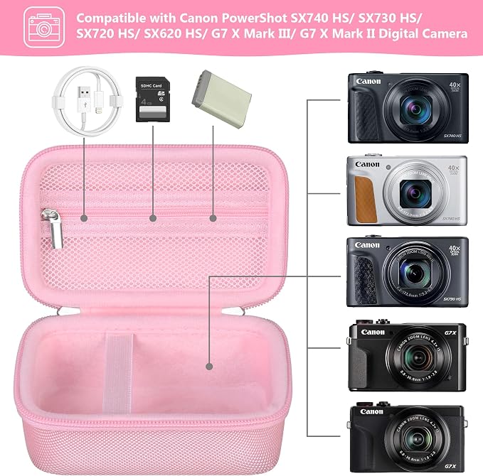 Hard Carrying Case for Canon PowerShot SX740 HS/ SX730 HS/ SX720 HS/ SX620 HS/ - Image 2