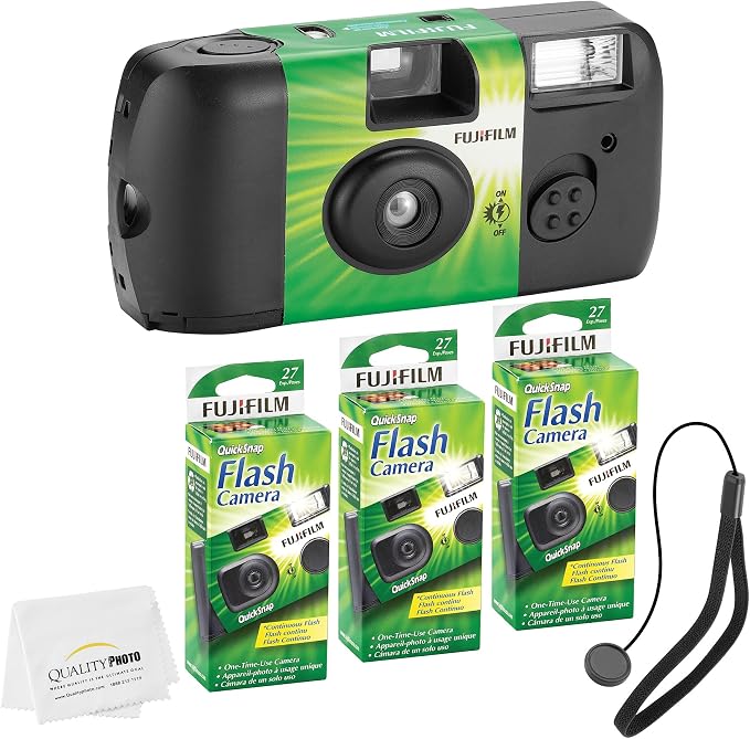 Fujifilm QuickSnap Flash 400 Disposable 35mm Camera + Hand Strap + Quality by FUJIFILM