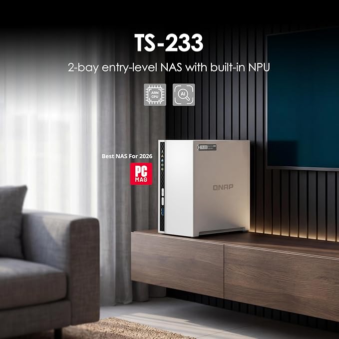 QNAP TS-233-US 2 Bay Affordable Desktop NAS - Image 2