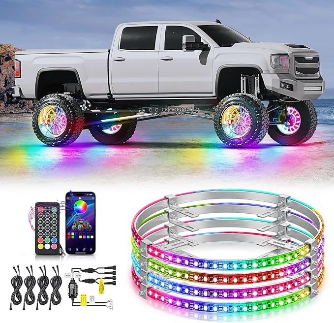 Nilight 4PCS 15.5inch Wheel Ring Lights Deram Color by Nilight