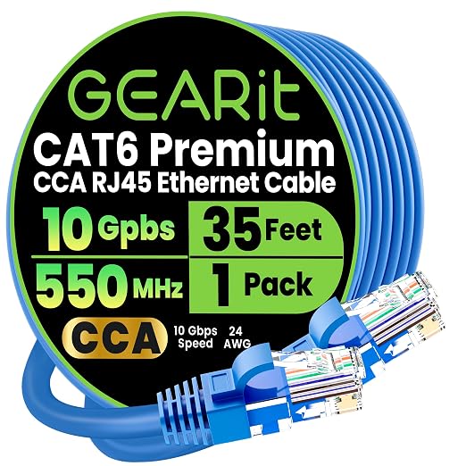 GEARit Cat 6 Ethernet Cable CCA LAN Network Cord, Network Cable by GEARit