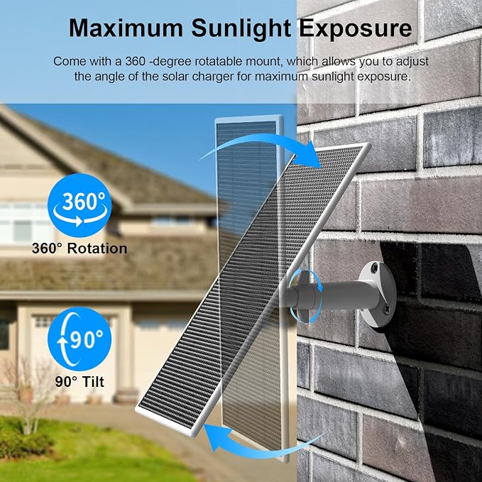Solar Panel for Google Nest Camera, 5W Solar Power Charger for Nest Camera - Image 4
