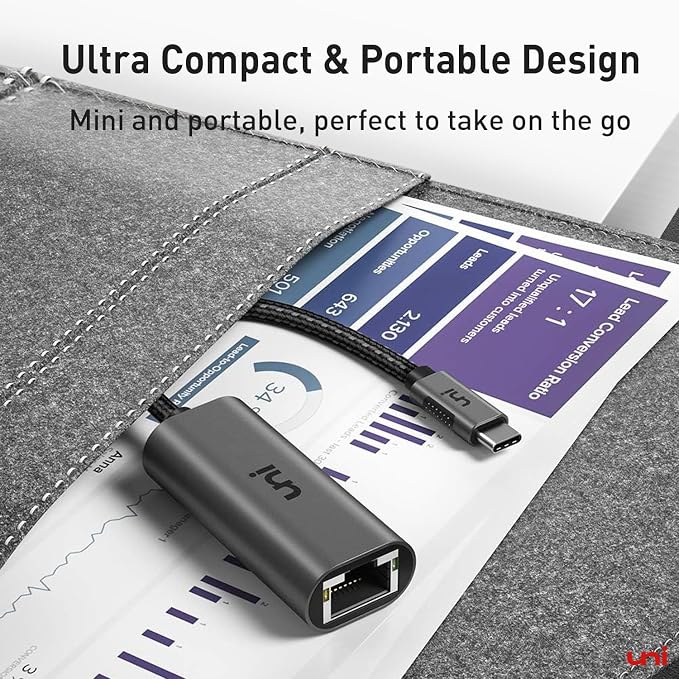 uni USB C to Ethernet Adapter, Driver Free RJ45 to USB C, 1Gbps Type-C Gigabit - Image 6