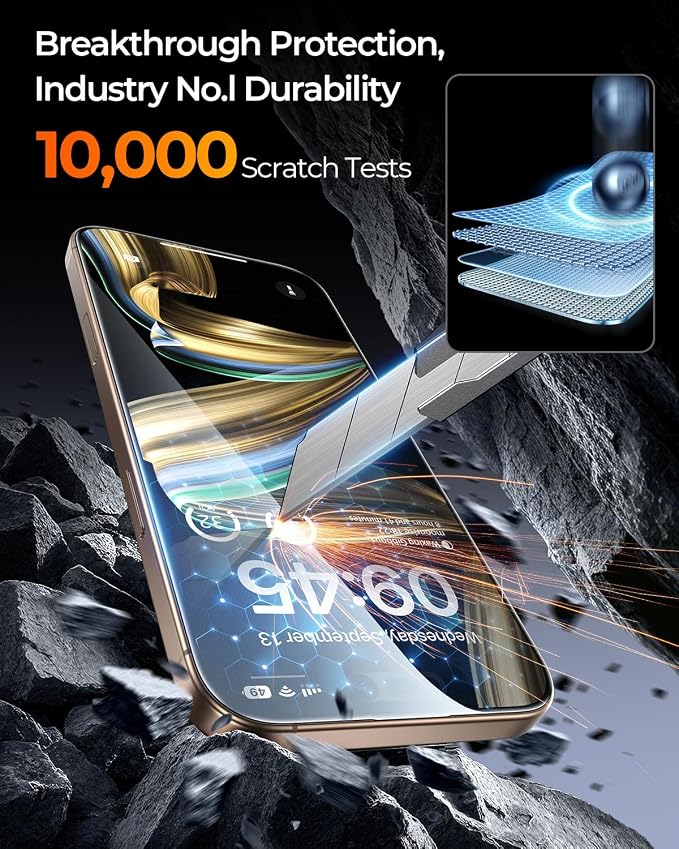 MRGLAS 4-Pack TOP 9H+ Glass for iPhone 15 Pro Screen Protector UNBREAK Tempered - Image 5