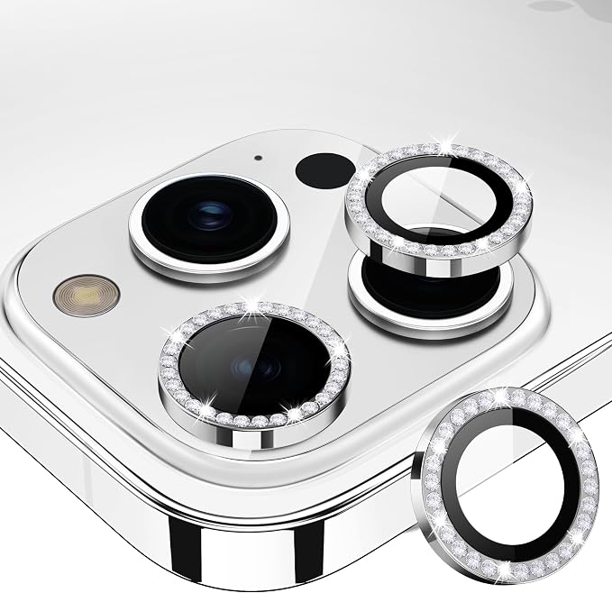 for iPhone 15 Pro/iPhone 15 Pro Max Camera Lens Protector Bling Individual by Xfilm