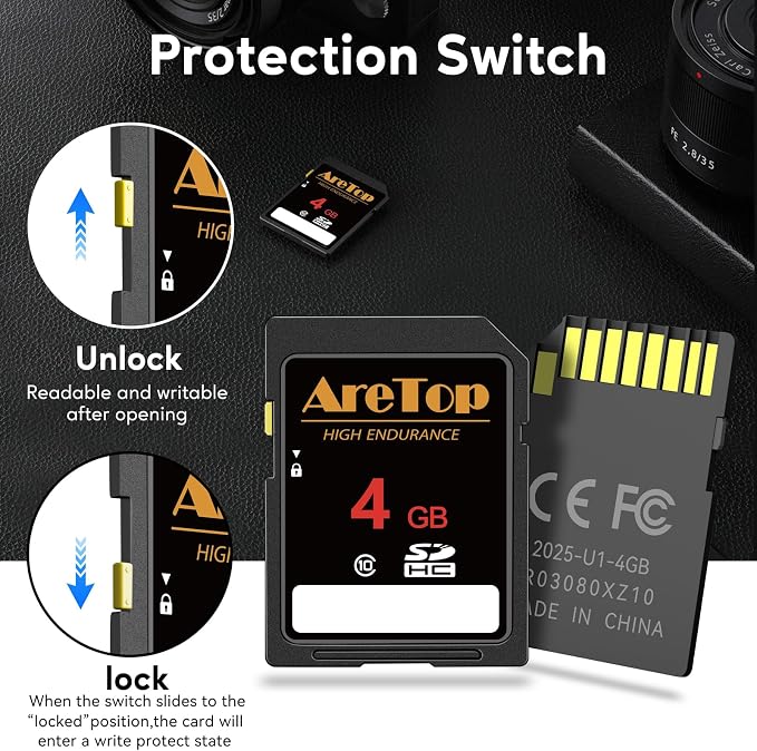 AreTop SD Card 4GB, 5 Pack Class 10 SDHC Memory Card, 5 Pack 4GB Full HD Video - Image 4