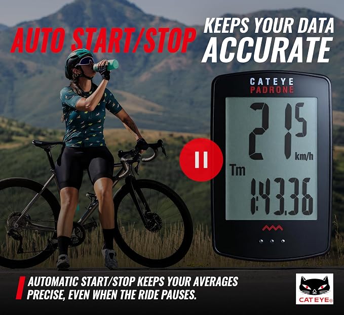 CATEYE Padrone Wireless Bike Computer – Oversized Display Cyclocomputer - Image 10