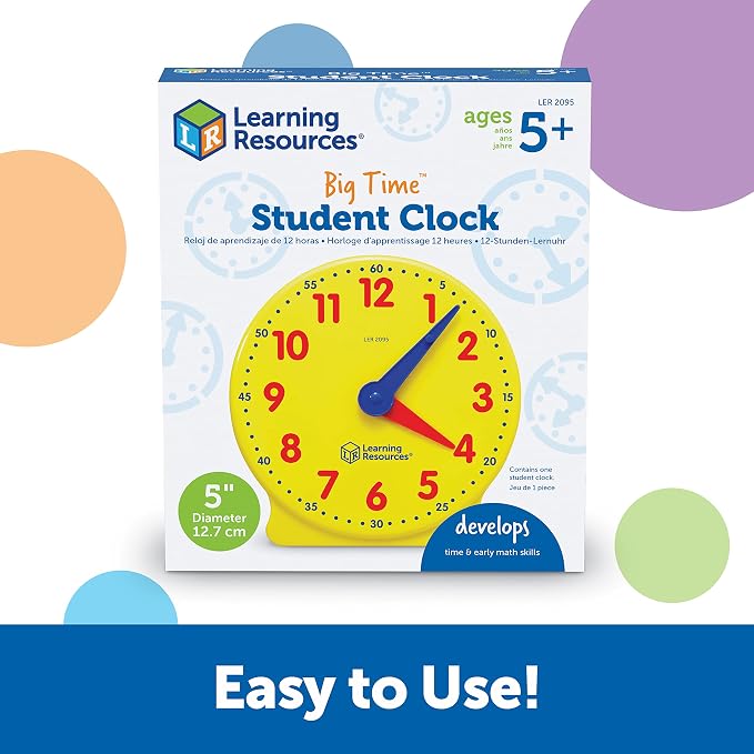 Learning Resources Big Time Student Clock, Teaching & Demonstration Clock - Image 5