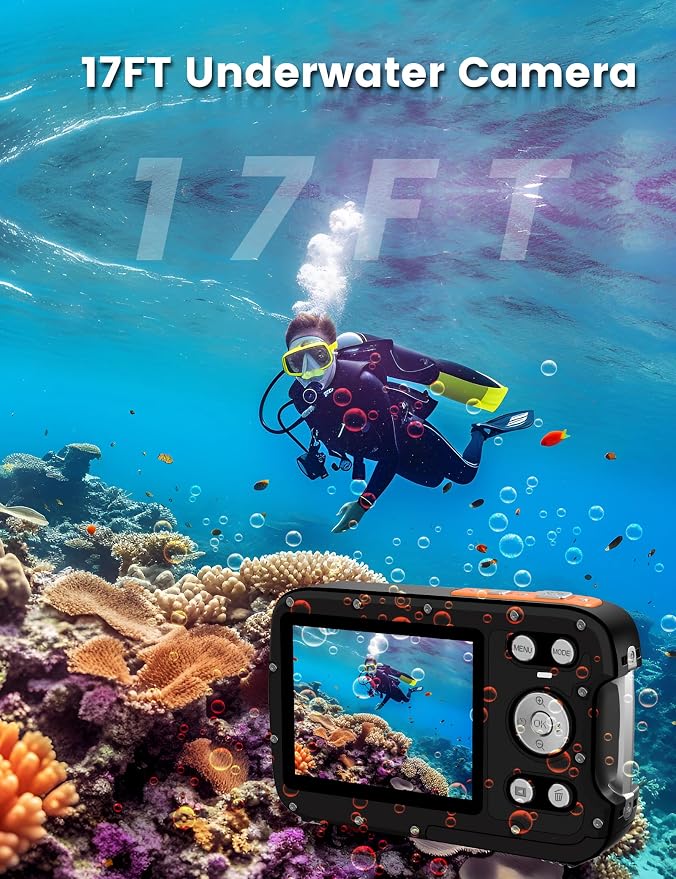 Underwater Camera 4K 48MP Autofocus Selfie Dual Screen Waterproof - Image 5