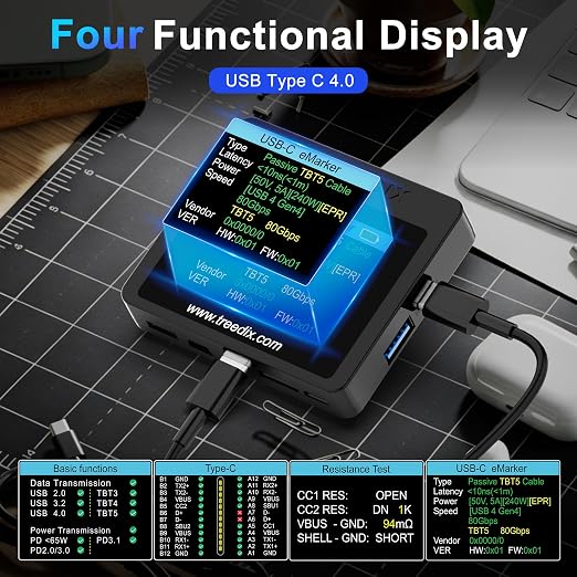 Treedix USB Cable Tester with 2.4" Color Screen - Image 3