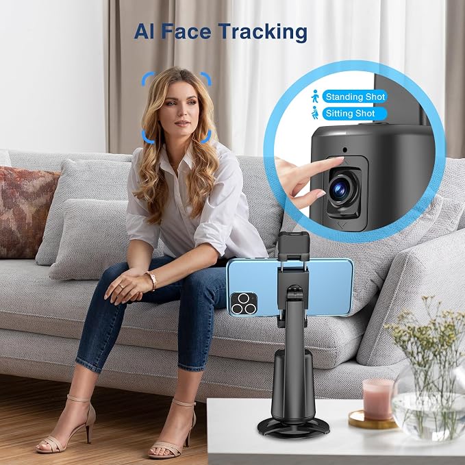 Auto Face Tracking Tripod 360° Rotating Cell Phone Photo and Video Kits Stand - Image 6