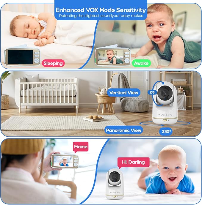 Smart Baby Monitor, 1500ft Long Range, 48 Hours Battery, 2K HD Camera, - Image 8