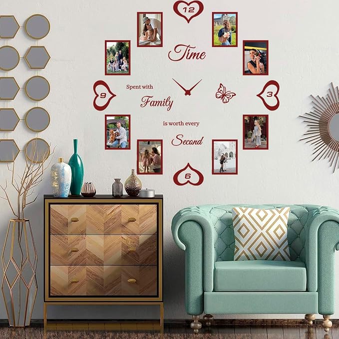 DIY Family Photo Frame Wall Clock Decal - Image 5