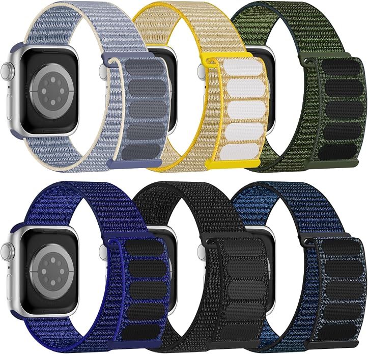 6 Pack Sport Nylon Loop Band Compatible by Honeystraper