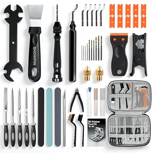 SHOWPIN 64PCS 3D Printer Tools: 3D Printer Accessories & Printing Tools Kit by SHOWPIN