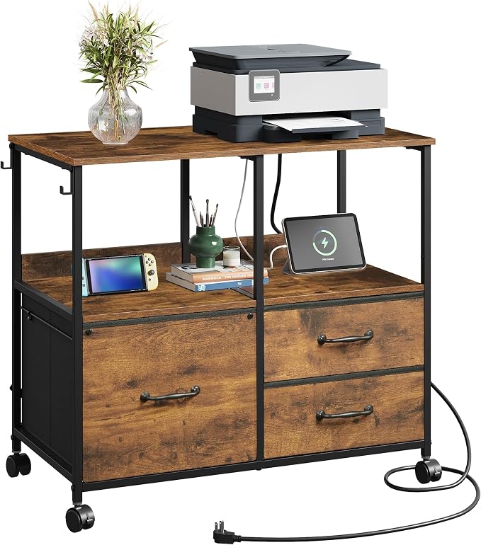 DEVAISE 3 Drawer Mobile File Cabinet, Rolling Printer Stand by DEVAISE