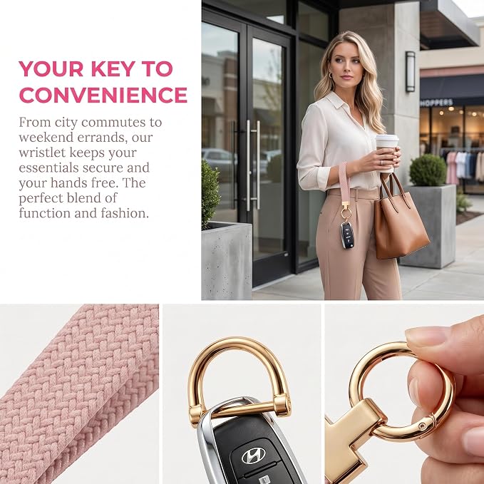 Weixiltc Keychain Wristlet for Women, Elastic Woven Lanyard - Image 2