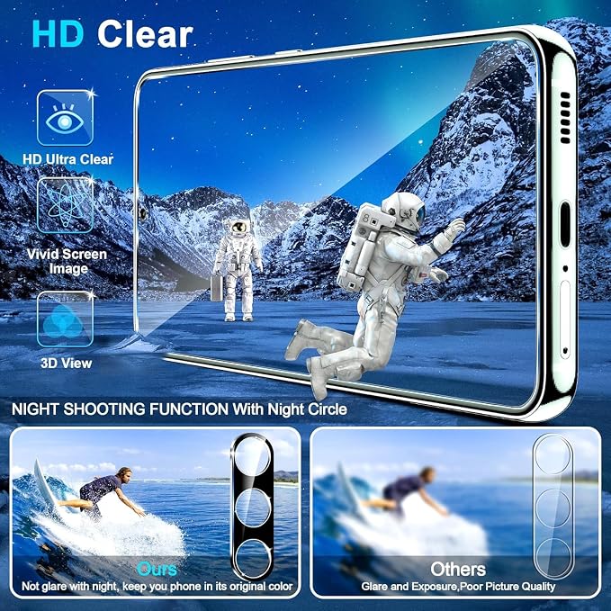 Pack Galaxy A17 5G Screen Protector, HD Clear Tempered Glass, Fingerprint Unlock - Image 3