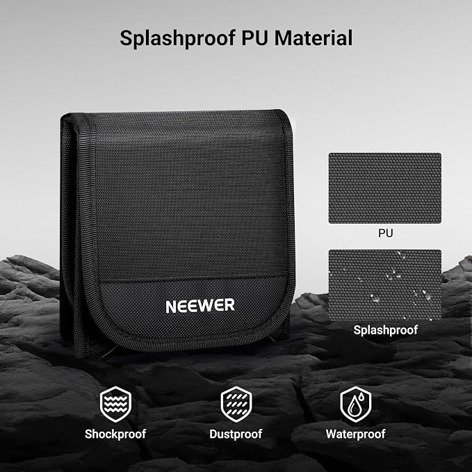 NEEWER 67mm Filter Case, Trifold Foldable Splash Resistant Protective Carry - Image 3