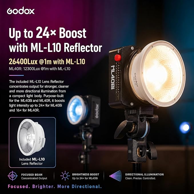 Godox ML40Bi Bi-Color LED Video Light, Portable COB Photography Light - Image 4