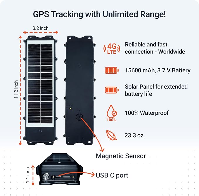 PAJ GPS Solar Tracker with 3 Month Subscription Included, 4G Real-Time GPS - Image 7