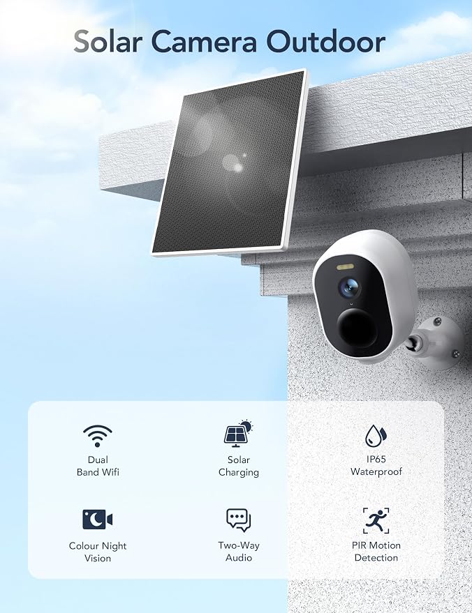 GNCC Solar Security Camera Wireless Outdoor, 2K Battery Powered Camera - Image 2