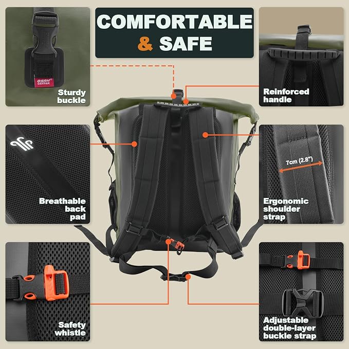 OSAH DRYPAK Waterproof Backpack Dry Bag 35L/55L/85L – Heavy Duty Roll-Top - Image 4
