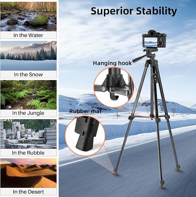 Fotopro Camera Tripod, Aluminum Phone Tripod Stand - Image 6
