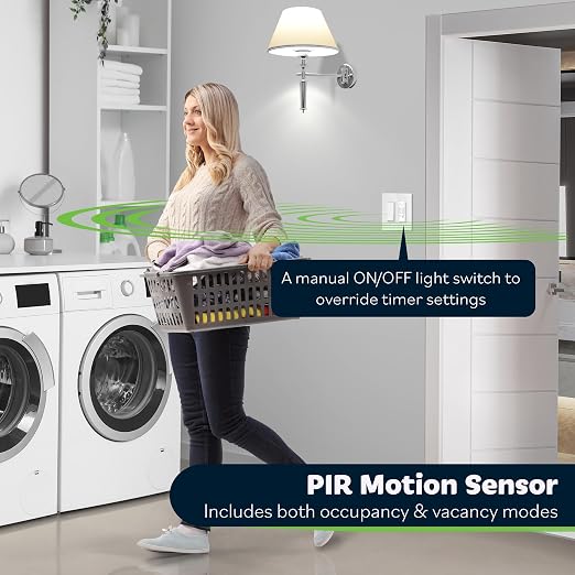 TOPGREENER Dual Load Air Circulator Switch, Infrared PIR Motion Sensor Timer - Image 4