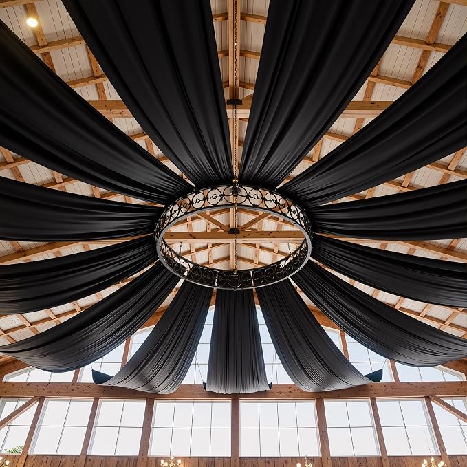 50ft x 15ft Black Backdrop Curtains - Image 7