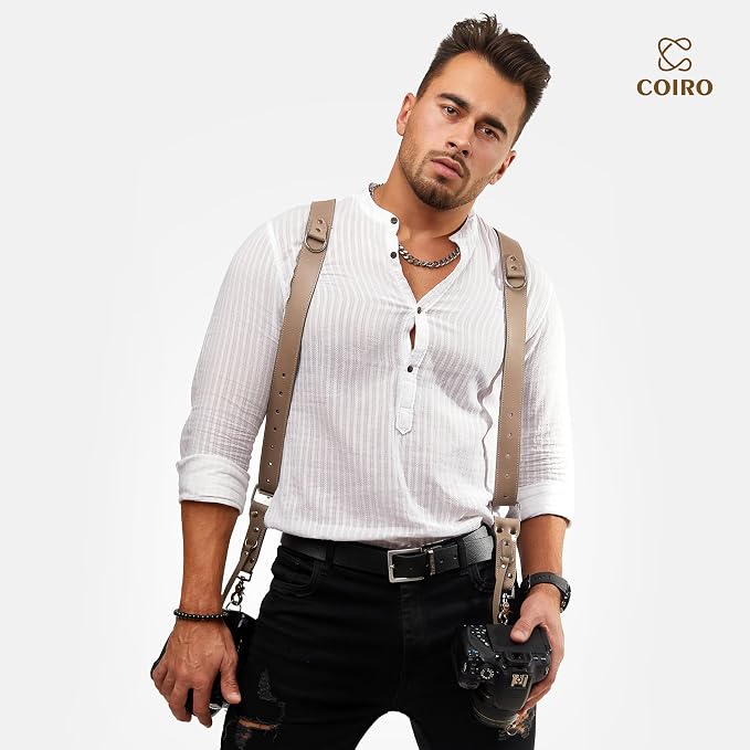 C Coiro Dual Camera Harness Shoulder Leather Camera Strap - Image 6