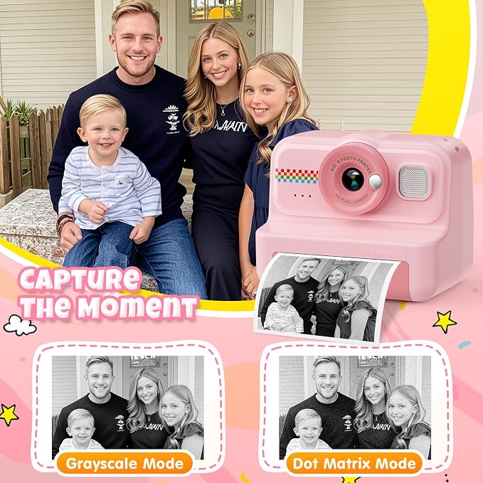 HiMont Kids Camera Instant Print, 1080P HD Instant Print Camera - Image 3