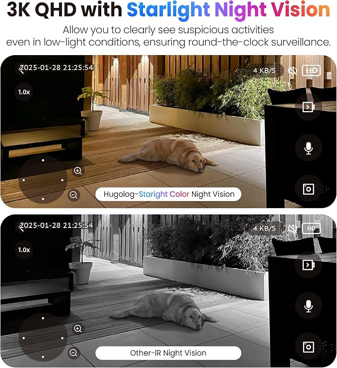 Hugolog 3K 5MP Outdoor Indoor Security Cameras - Image 3