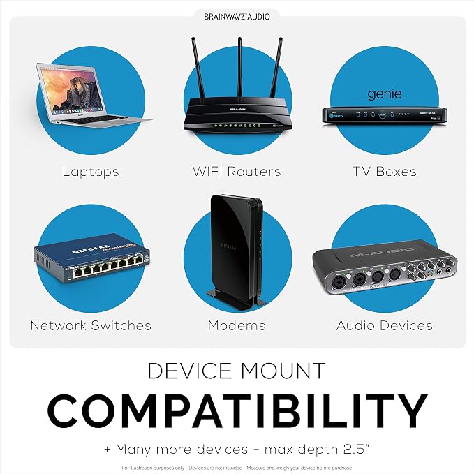 2.5" Cable Box Wall Mount Hanger Holder, Adhesive & Screw-in, - Image 6