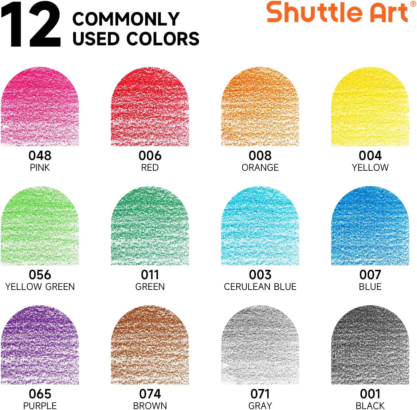 Shuttle Art 720 Colored Pencils Bulk, 12 Vibrant Colors, Pack of 60, Pre-sharpened Coloring Pencils, Wood Colored Pencil for Kids Teachers, Classroom Essentials, Back to School Supplies