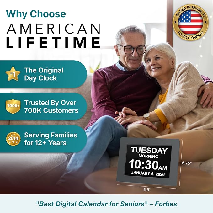 American Lifetime 【New 2024】 Dementia Clock Large Digital Clock - Image 2