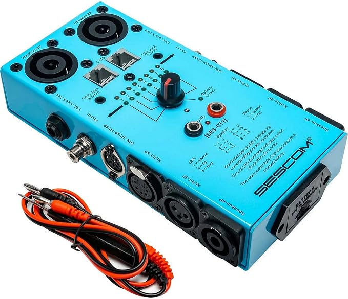 Sescom SES-CT1 Professional Audio & Ethernet Cable Tester – Tests XLR, TRS ¼″ & by Sescom