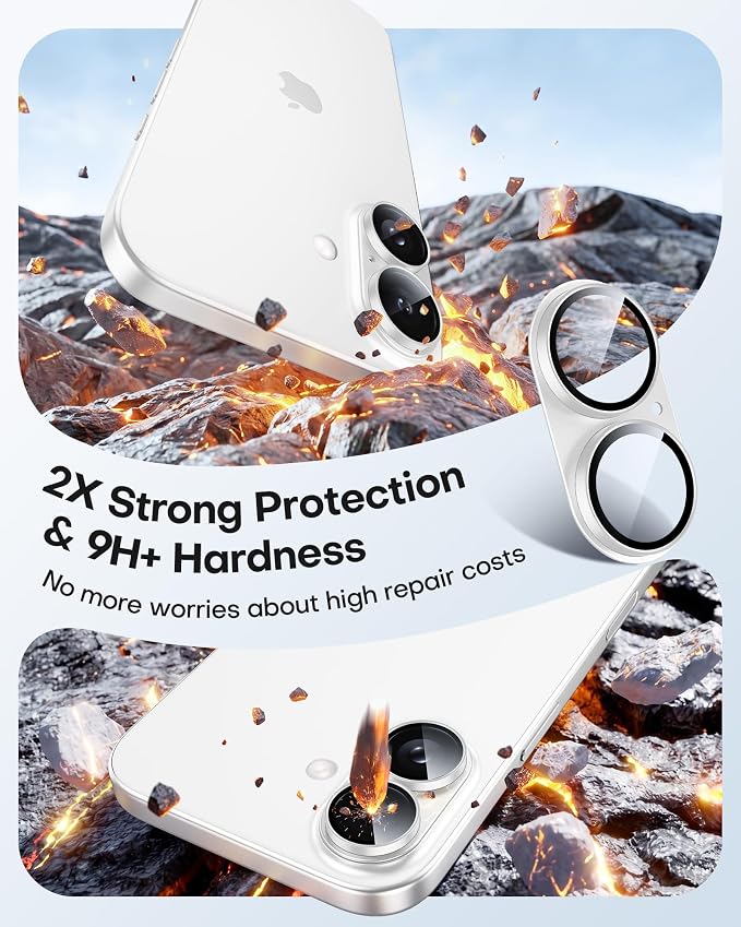 TAURI 2 Pack for iPhone 17 Camera Lens Protector, Full Coverage Military-Grade - Image 3
