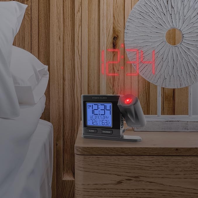 La Crosse Technology 616-41667-INT Black Atomic Projection Alarm Clock - Image 5