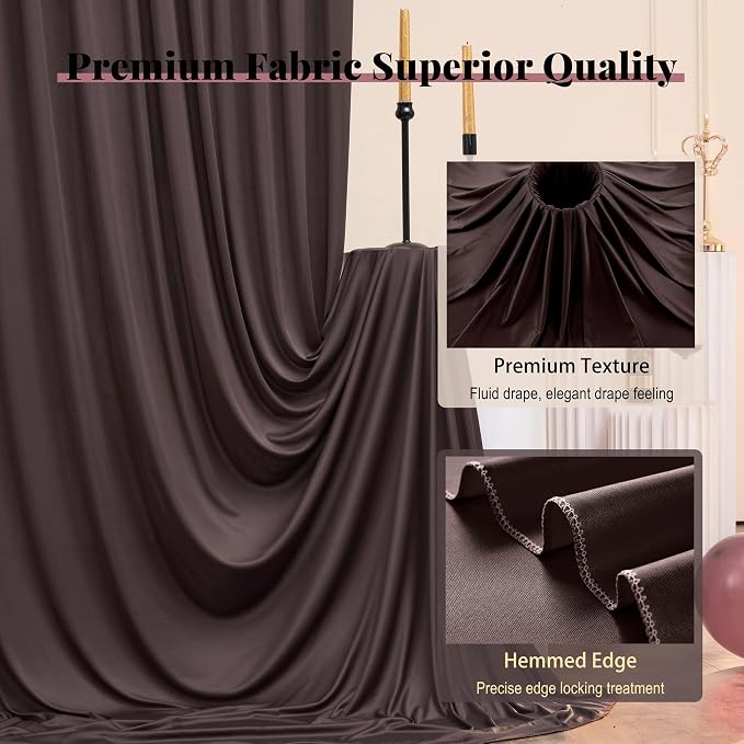 20ft x 12ft Brown Backdrop Curtains - Image 2