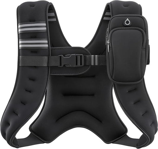 ZELUS Weighted Vest, 6lb/8lb/12lb/16lb/20lb/25lb/30lb Weight Vest by ZELUS