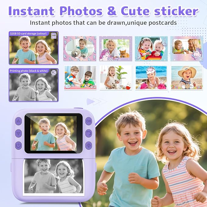 Instant Print Camera for Kids, Christmas Birthday Gifts for Girls Boys - Image 3