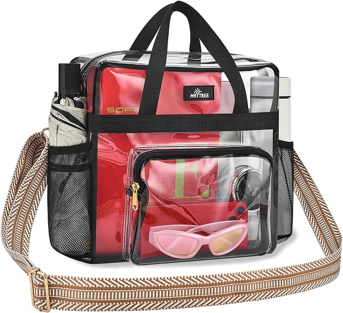 MAY TREE Clear Bag for Stadium Events, Transparent Bag for Concert Sports Gym by MAYTREE